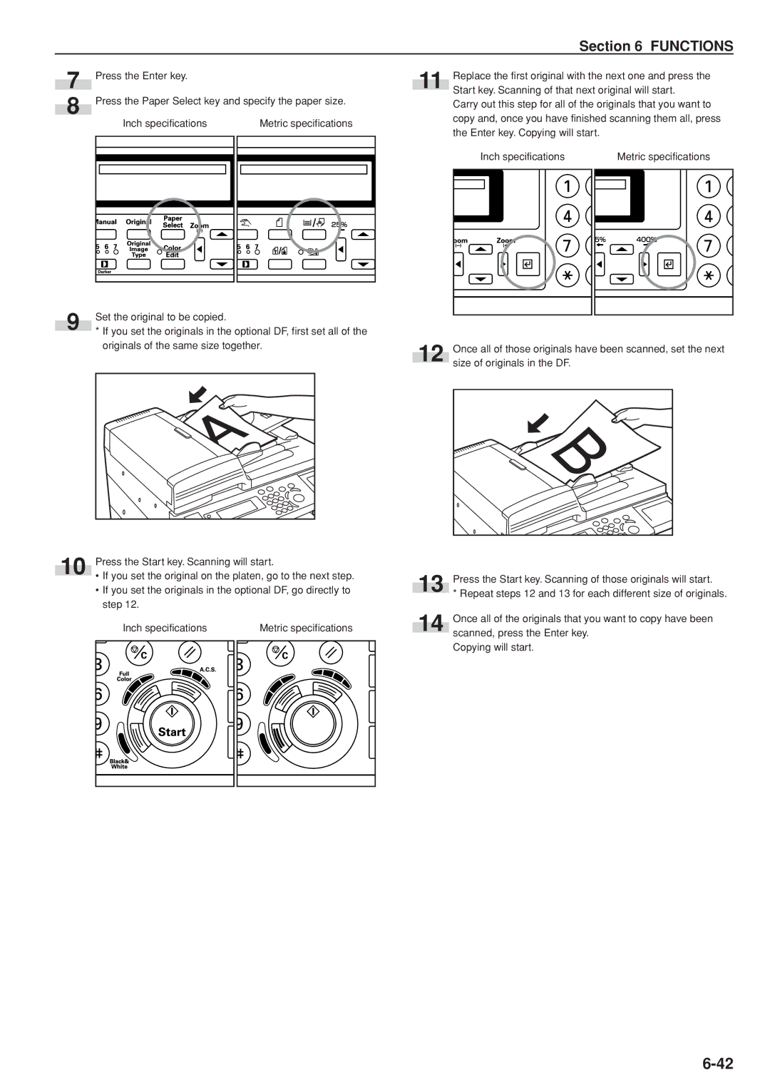 Kyocera KM-C830D manual Copy and, once you have finished scanning them all, press 