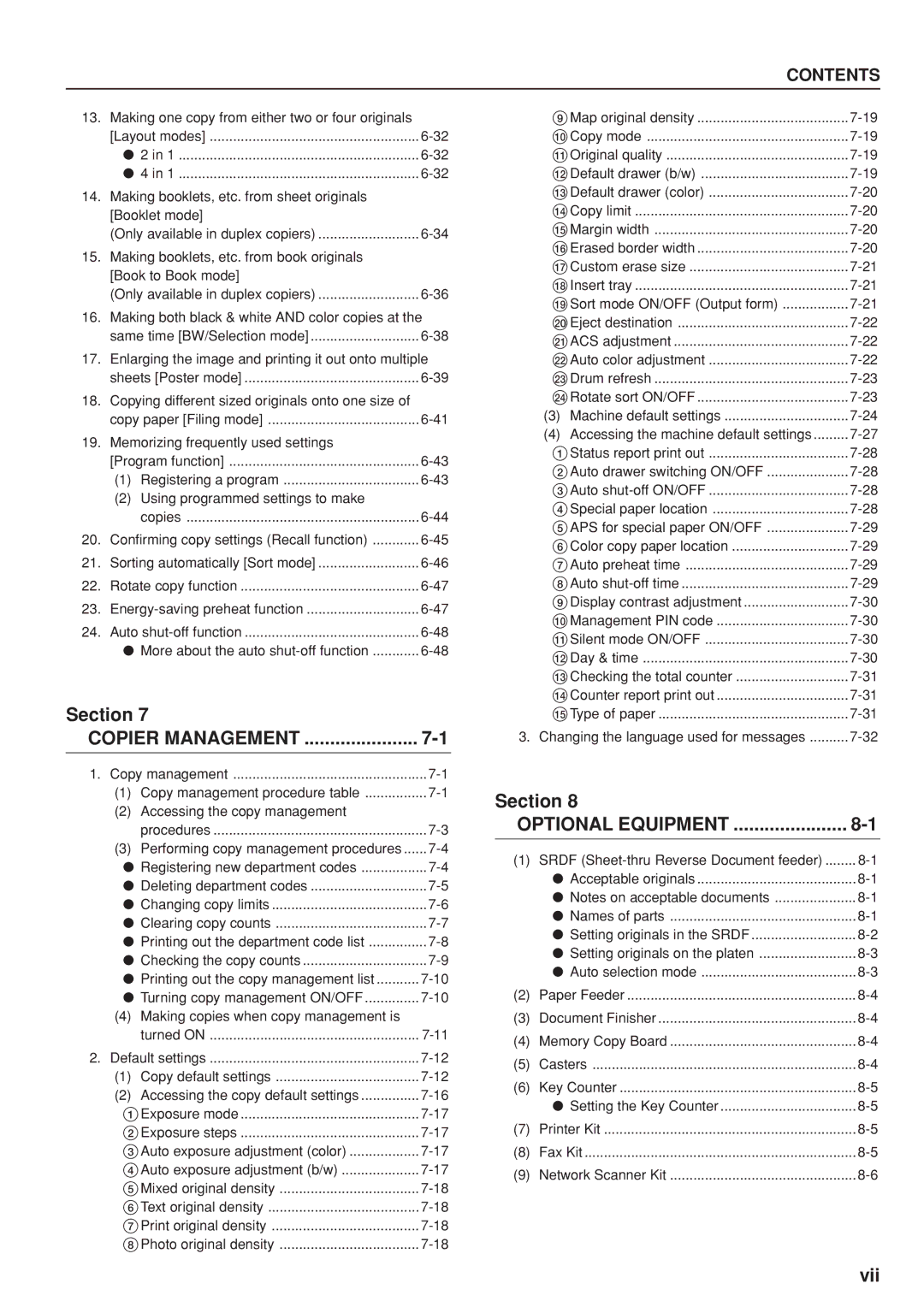 Kyocera KM-C830D manual Copier Management 