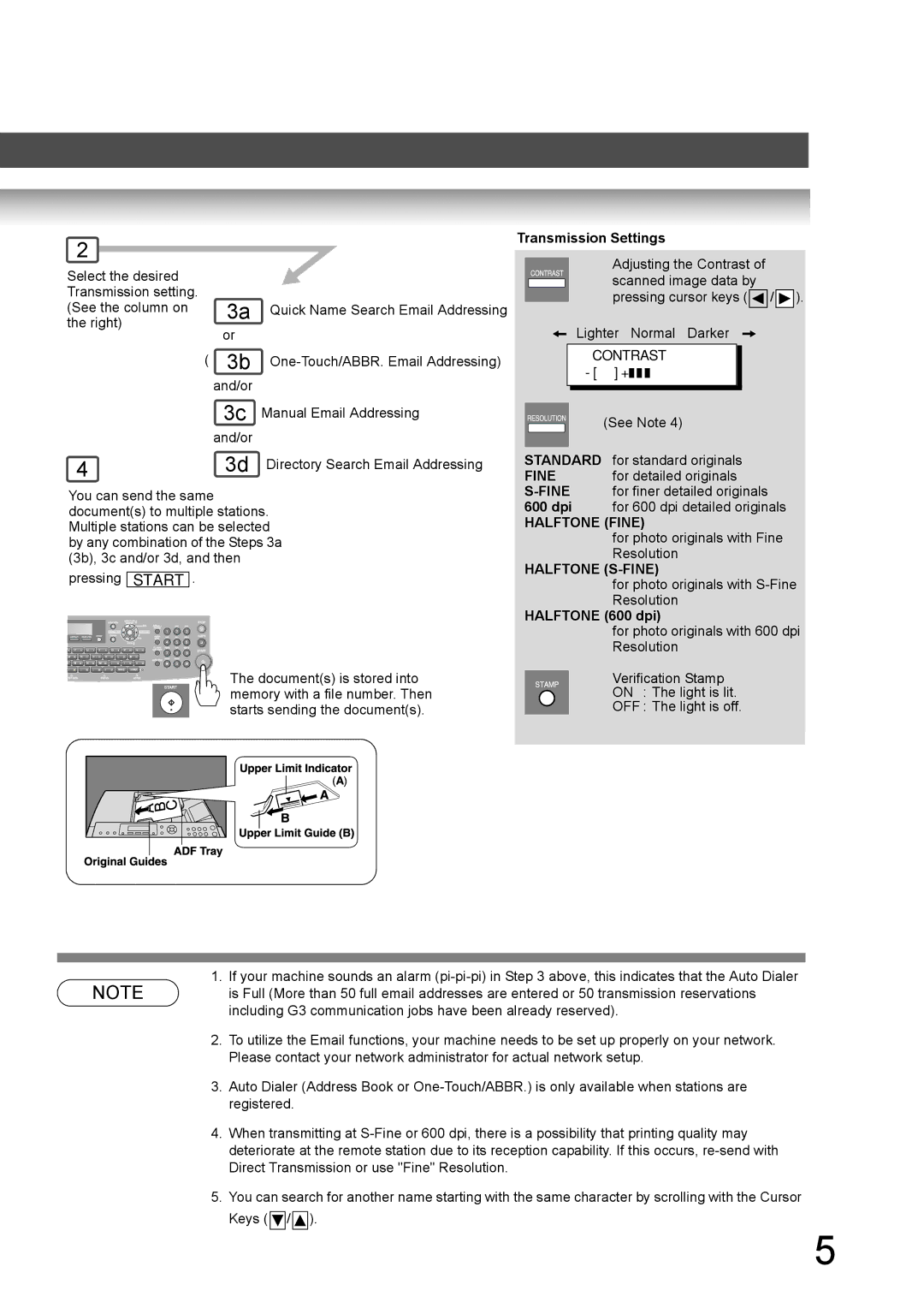 Kyocera KM-F1060 manual Transmission Settings, Halftone 600 dpi 