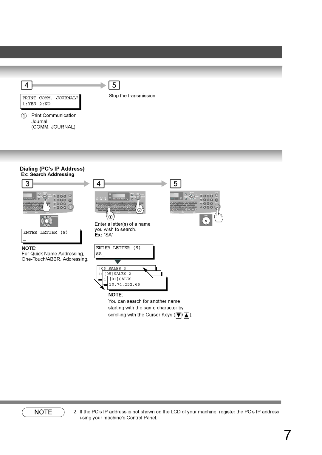 Kyocera KM-F1060 manual Dialing PC’s IP Address, Ex Search Addressing, Ex SA 