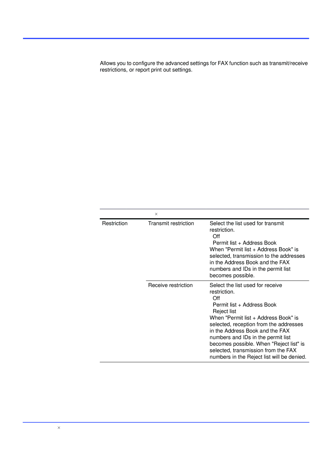 Kyocera KM-NET manual FAX Advanced Tab 