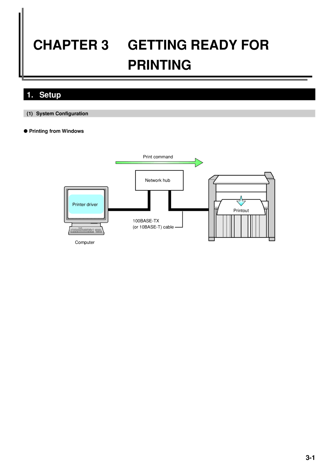 Kyocera KM-P4850w, KM-P4845w manual Setup, System Configuration Printing from Windows 