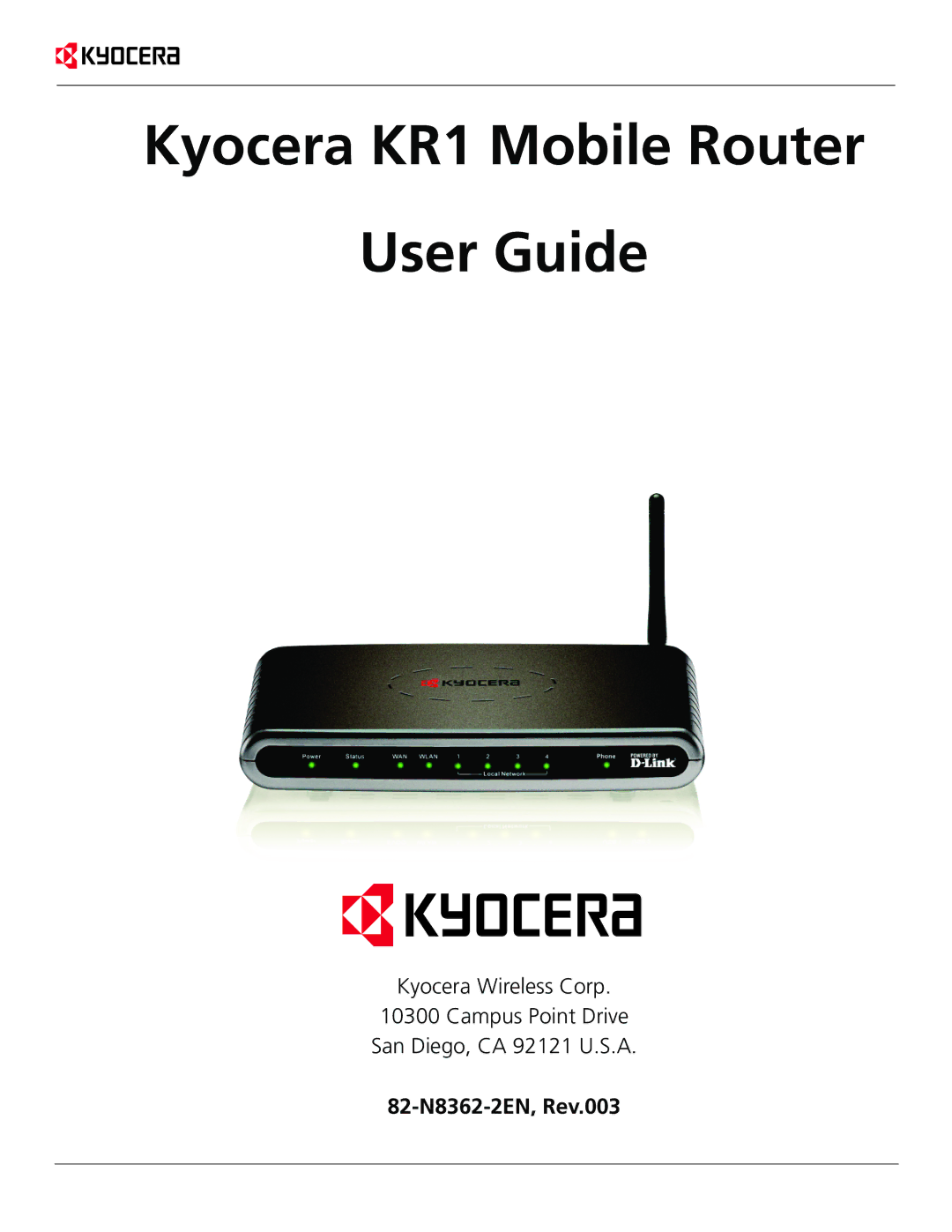 Kyocera manual Kyocera KR1 Mobile Router User Guide 