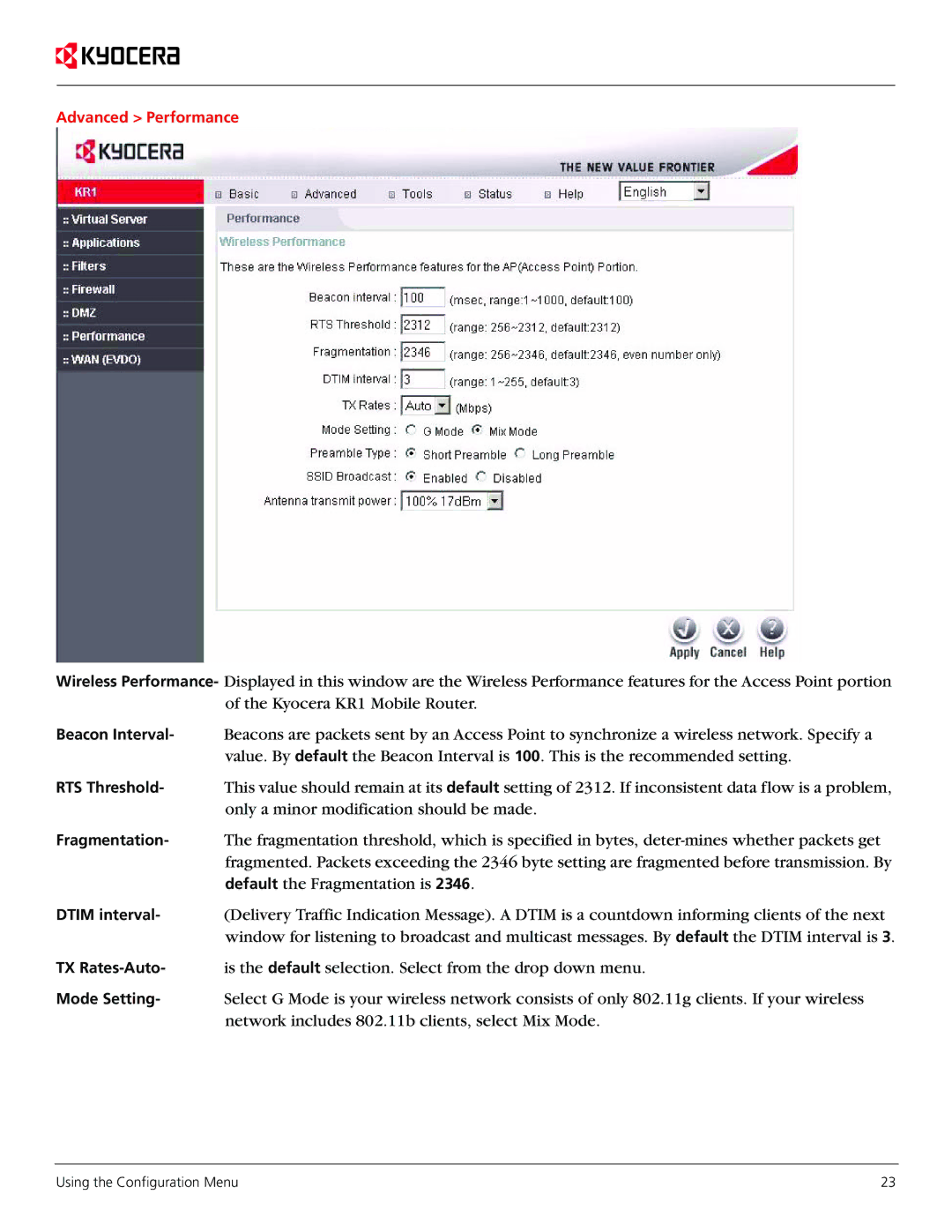 Kyocera KR1 manual Only a minor modification should be made 