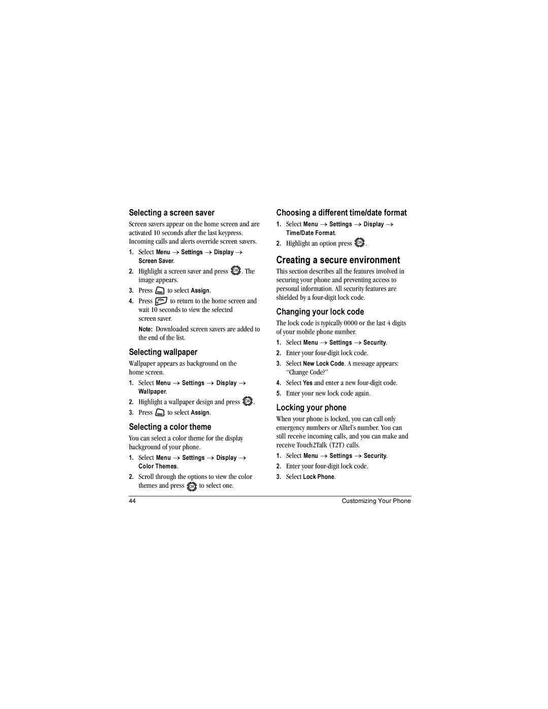 Kyocera KX12 manual Creating a secure environment 