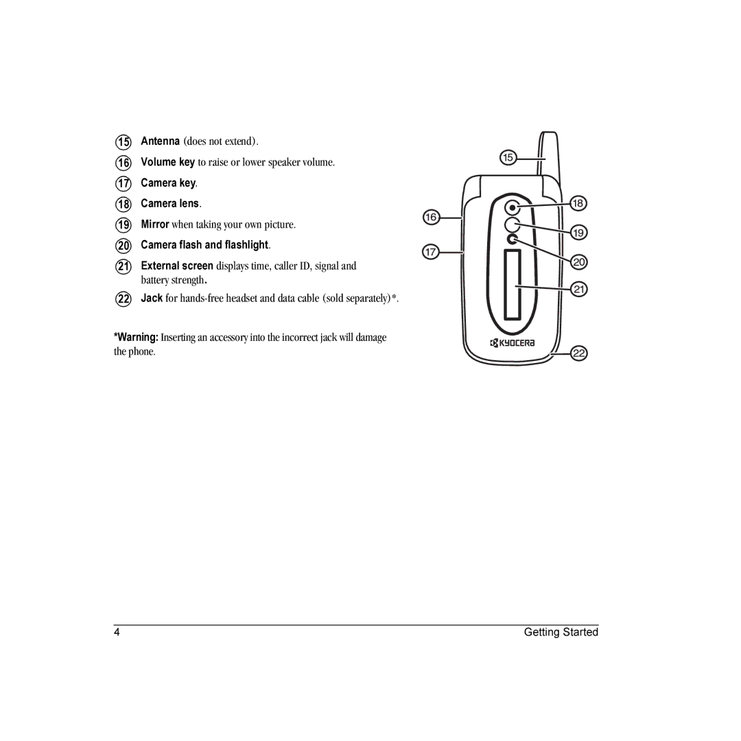 Kyocera KX16 manual Mirror when taking your own picture 