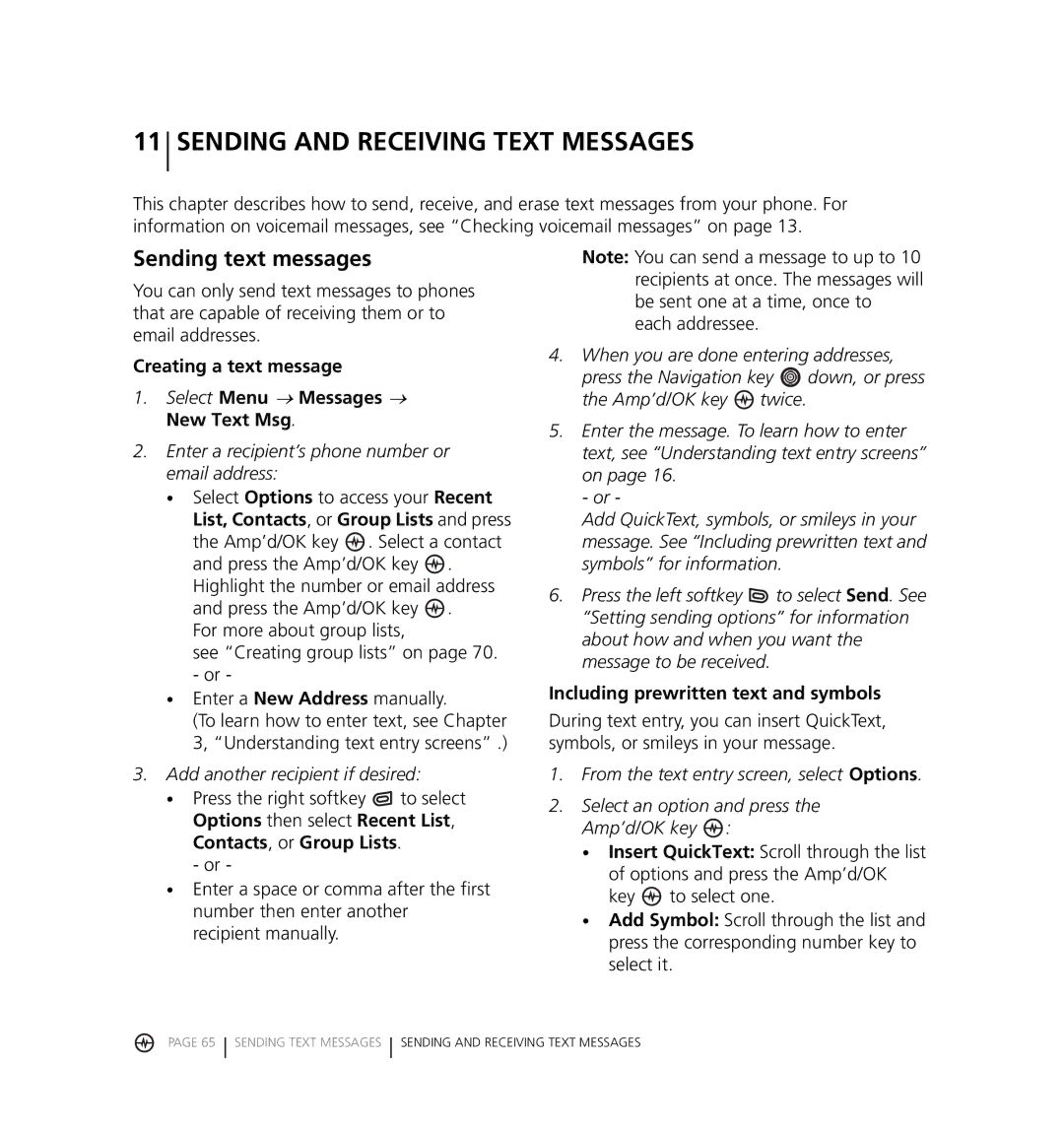 Kyocera KX18 Sending and Receiving Text Messages, Sending text messages, Enter a recipient’s phone number or email address 