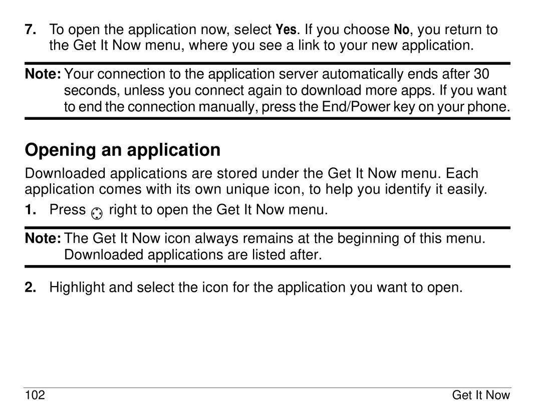 Kyocera KX414 manual Opening an application 