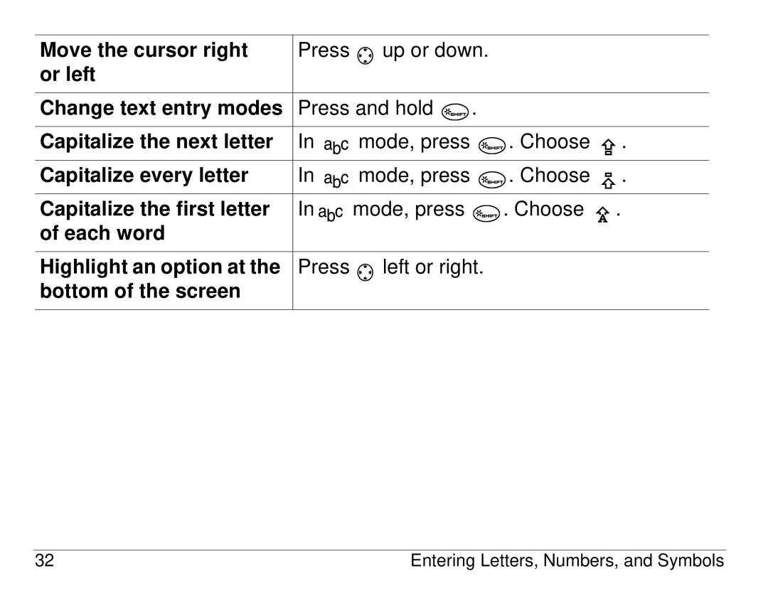 Kyocera KX414 manual Entering Letters, Numbers, and Symbols 