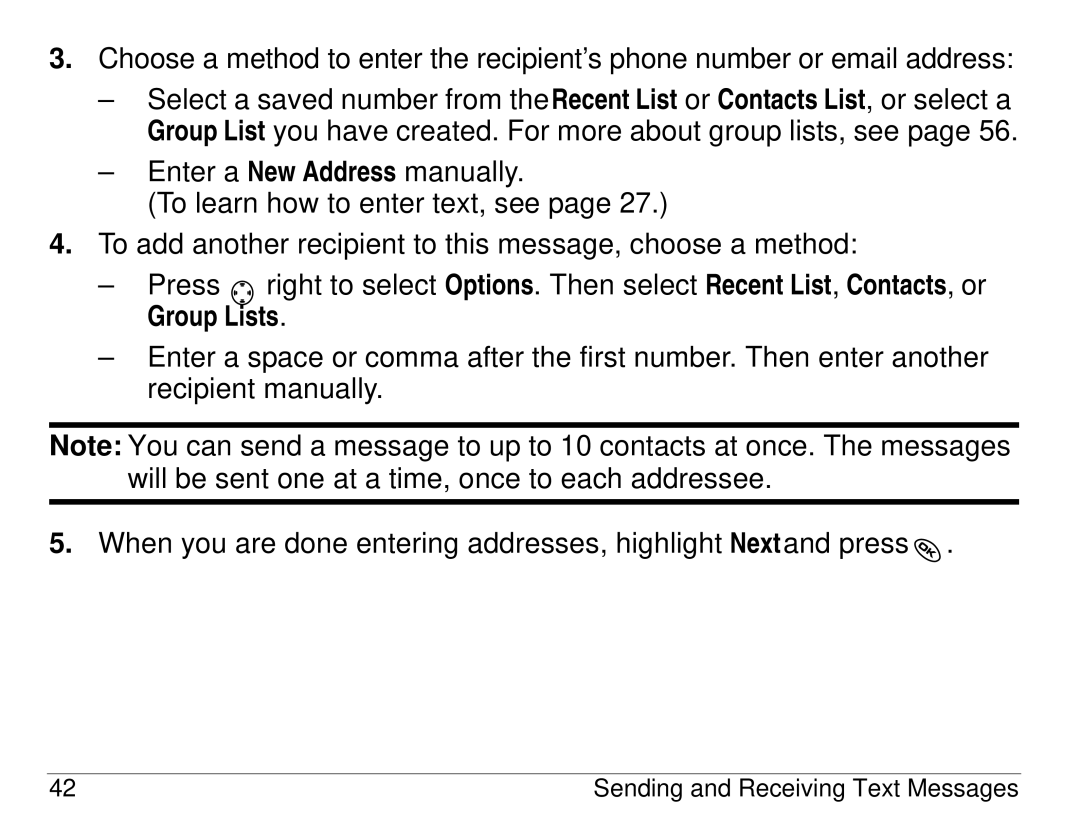 Kyocera KX414 manual Sending and Receiving Text Messages 