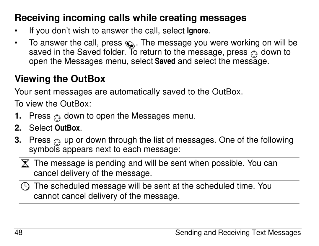 Kyocera KX414 manual Receiving incoming calls while creating messages, Viewing the OutBox 