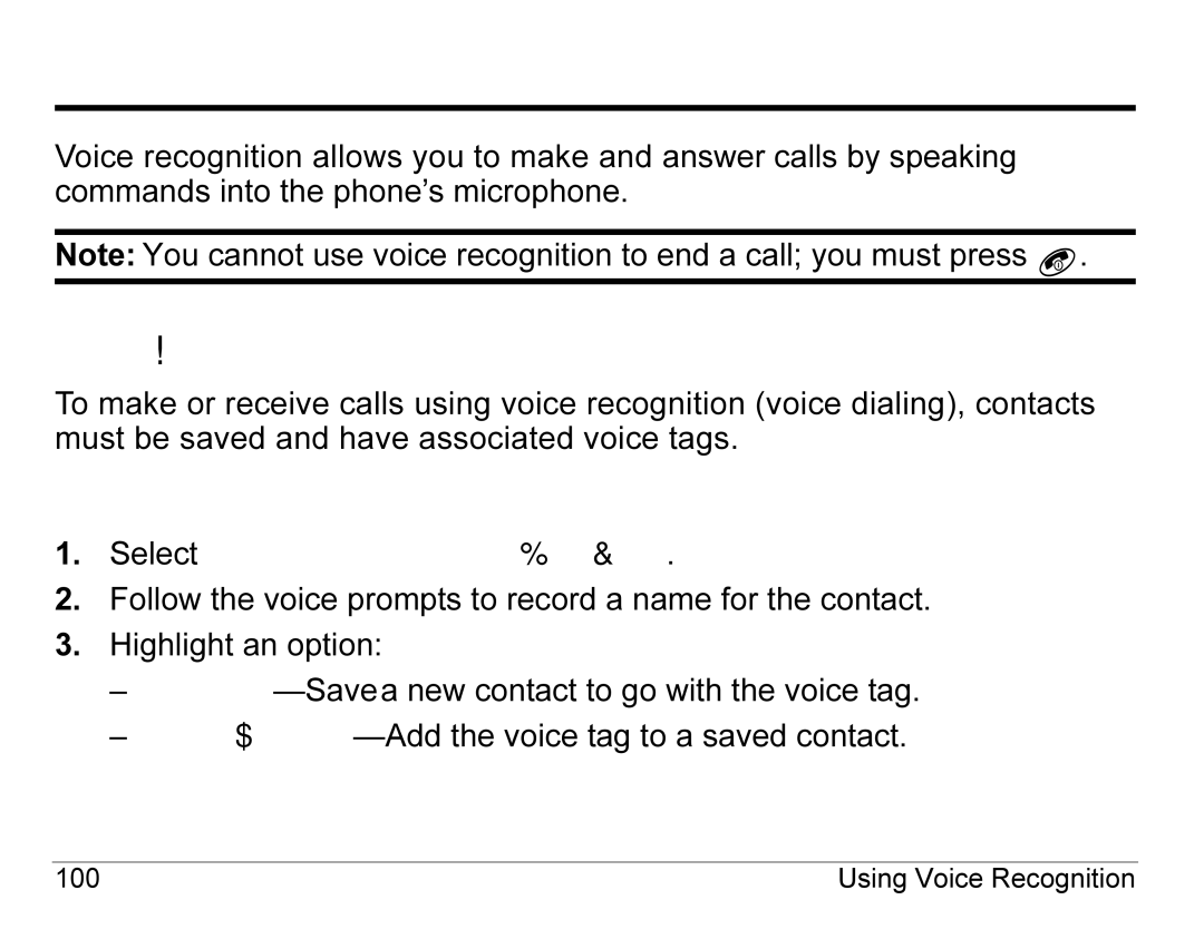 Kyocera KX440 Series manual Setting up voice dialing, Creating a voice tag for a contact 