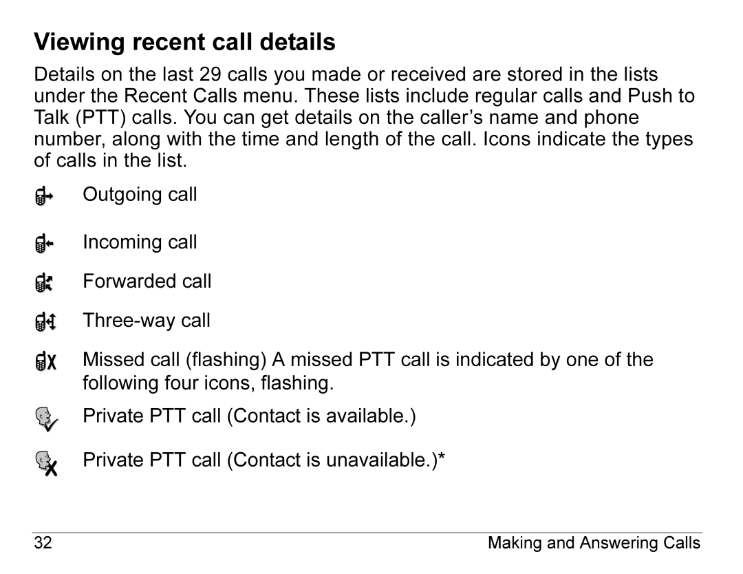 Kyocera KX440 Series manual Viewing recent call details 