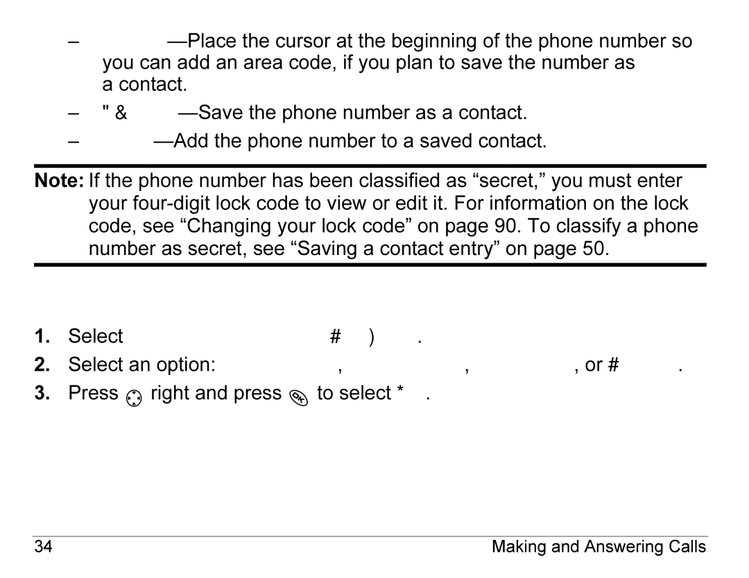 Kyocera KX440 Series manual Erasing recent calls 