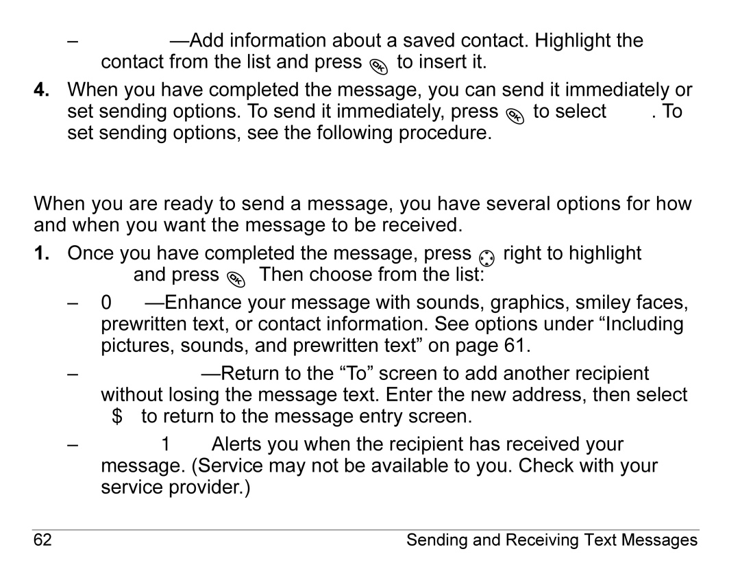 Kyocera KX440 Series manual Setting sending options 