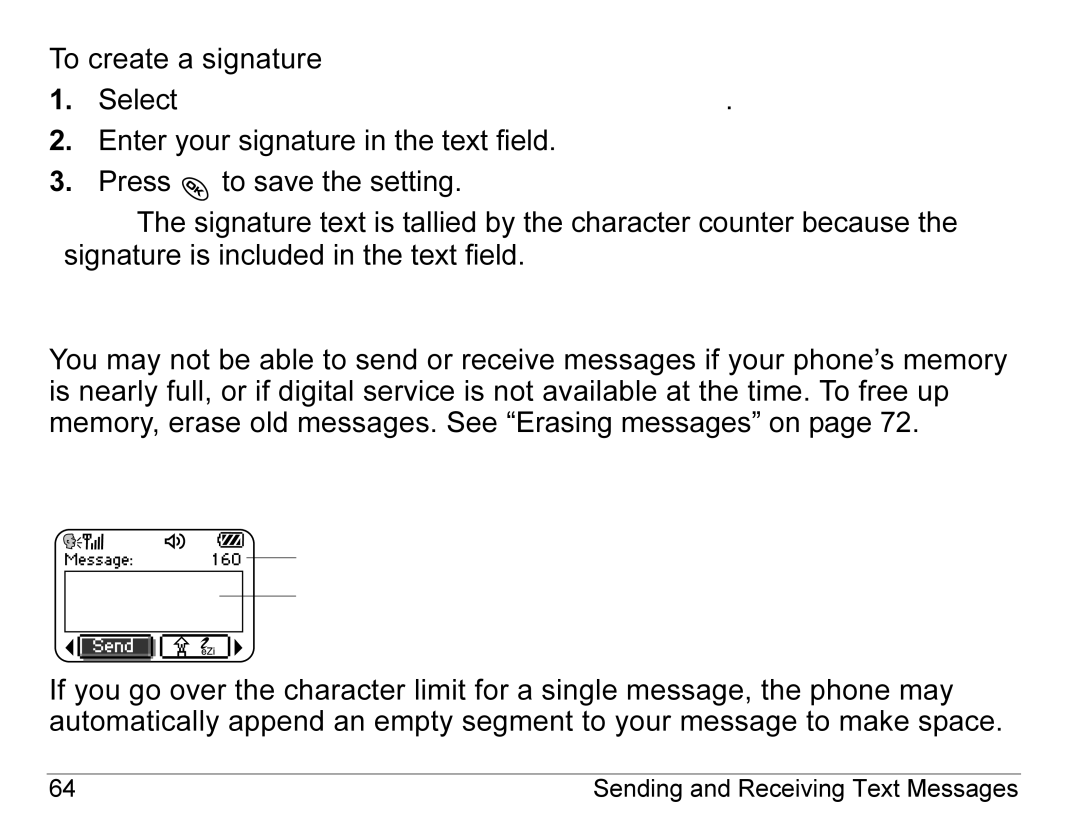 Kyocera KX440 Series manual If you cannot send messages, Understanding appended messages 