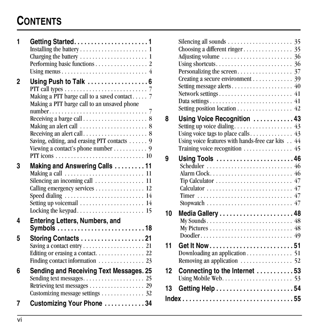 Kyocera KX444 manual Contents 