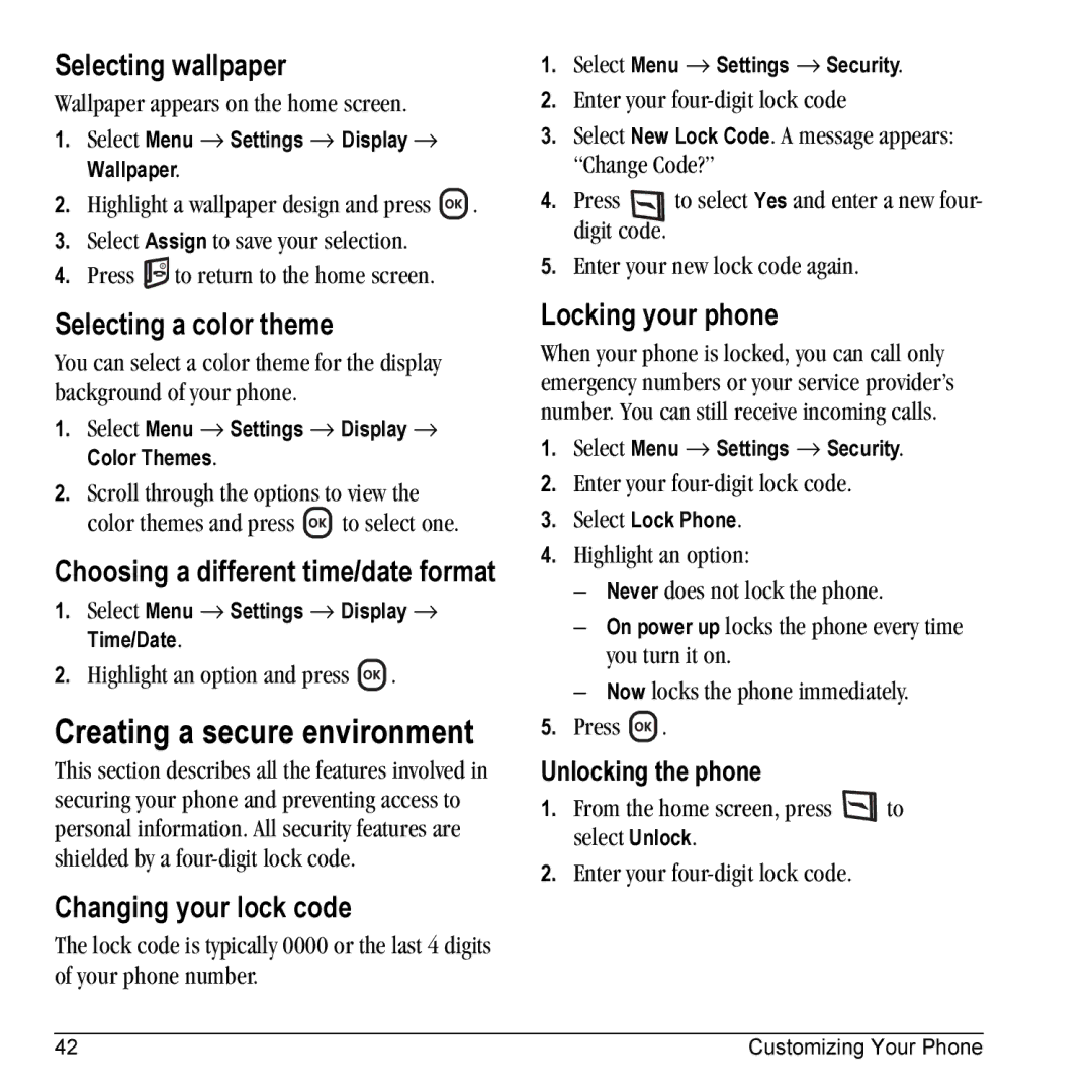 Kyocera KX5 manual Creating a secure environment 