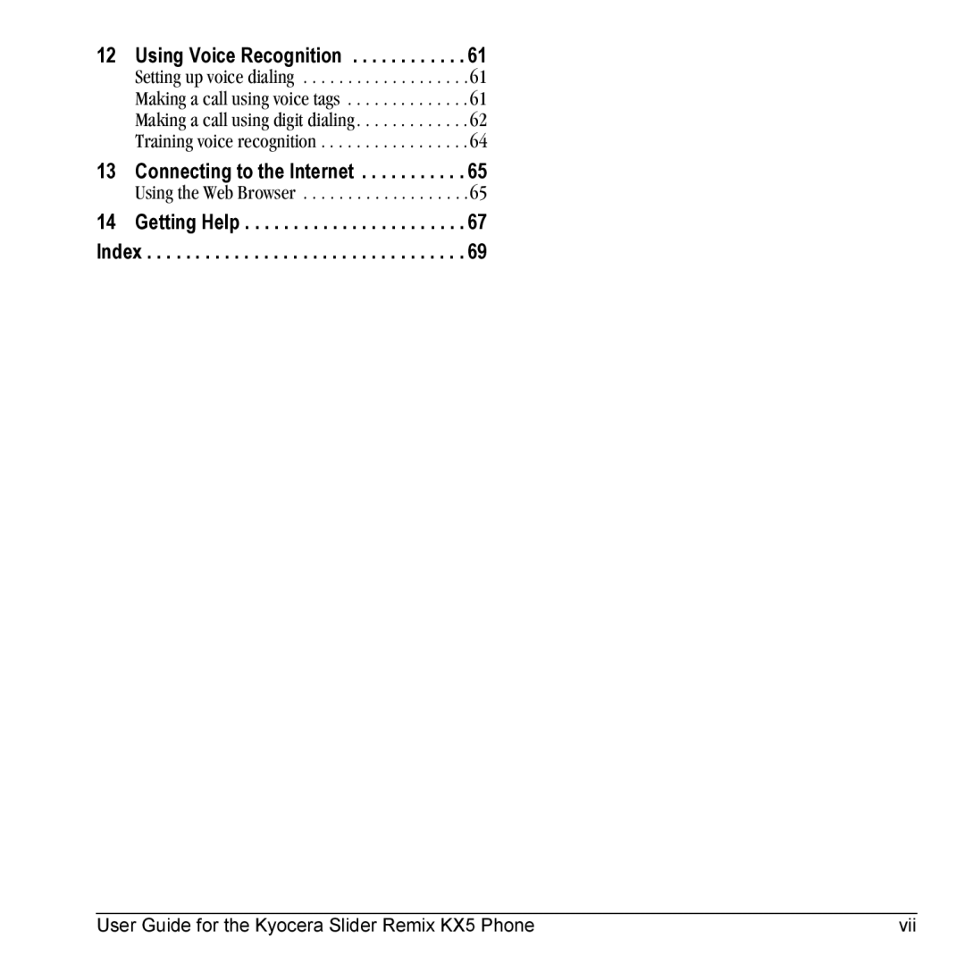 Kyocera KX5 manual Using Voice Recognition 