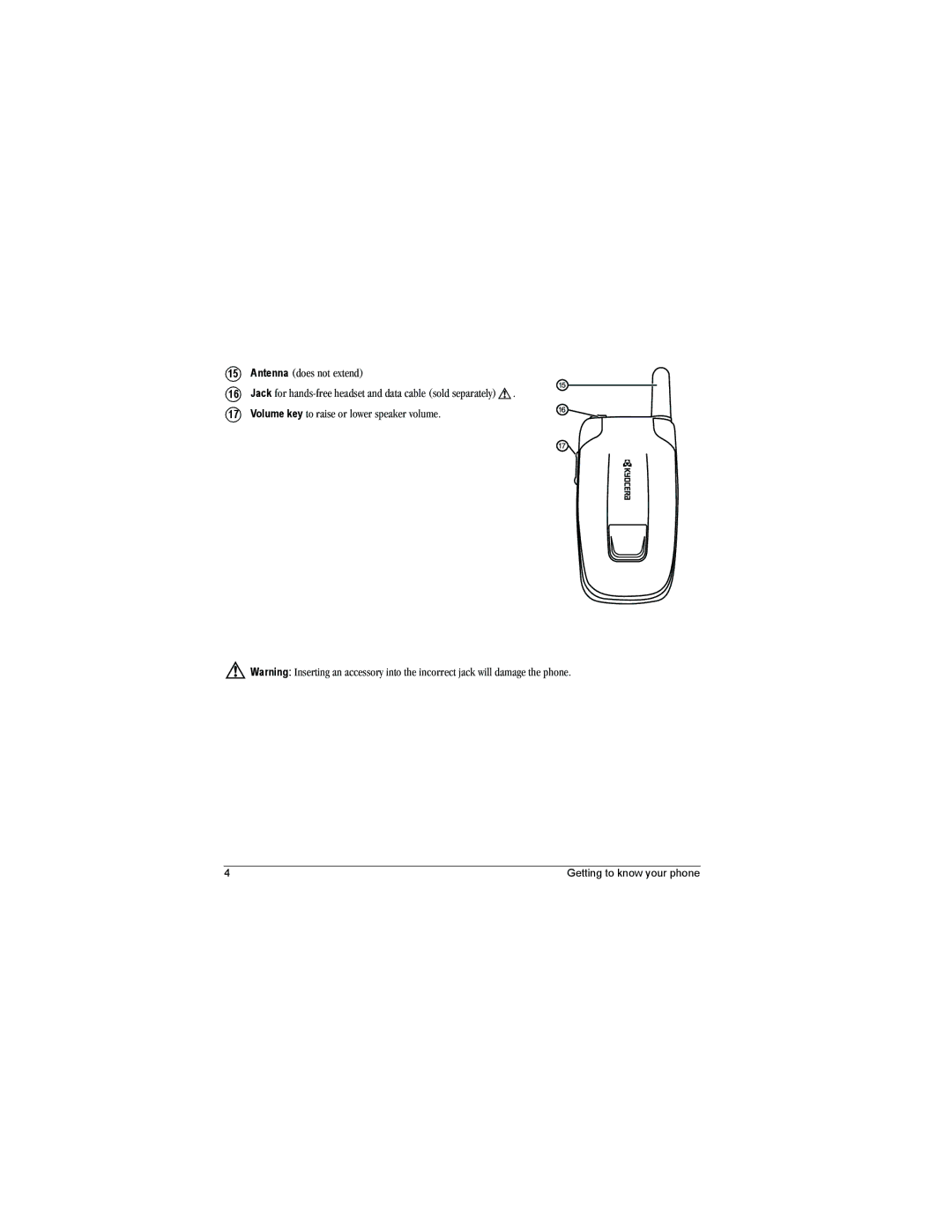 Kyocera KX9e manual Getting to know your phone 