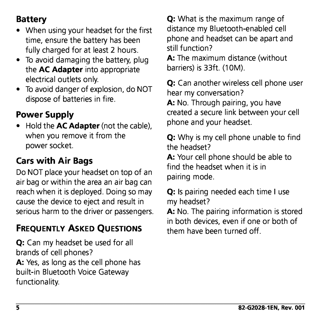 Kyocera KYO305 manual Battery, Power Supply, Cars with Air Bags, Frequently Asked Questions 