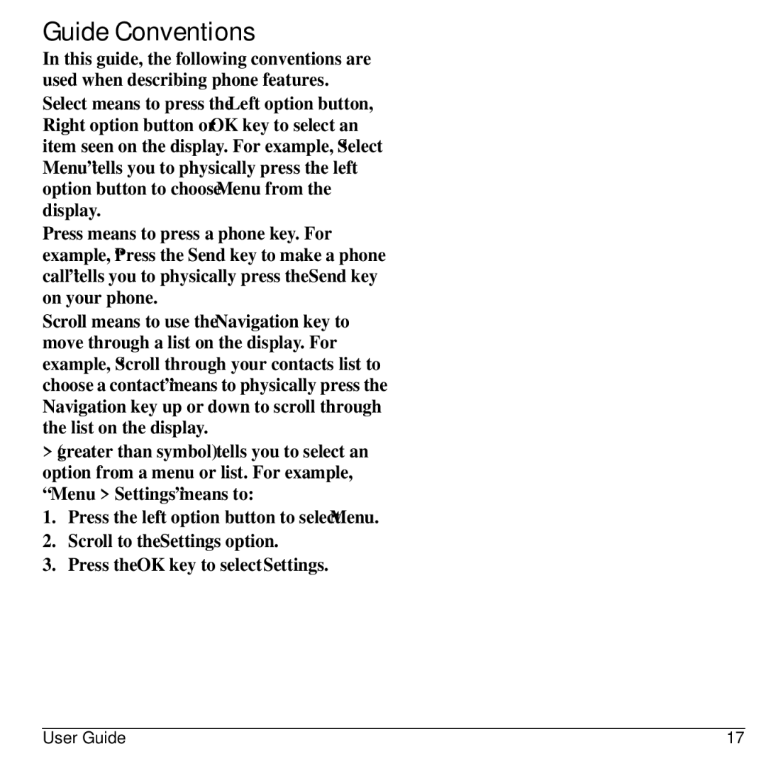 Kyocera KYOCERA S2100 manual Guide Conventions 