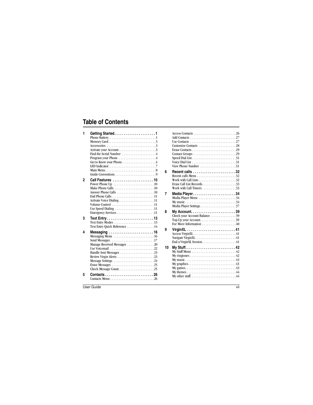 Kyocera M2000 manual Table of Contents 