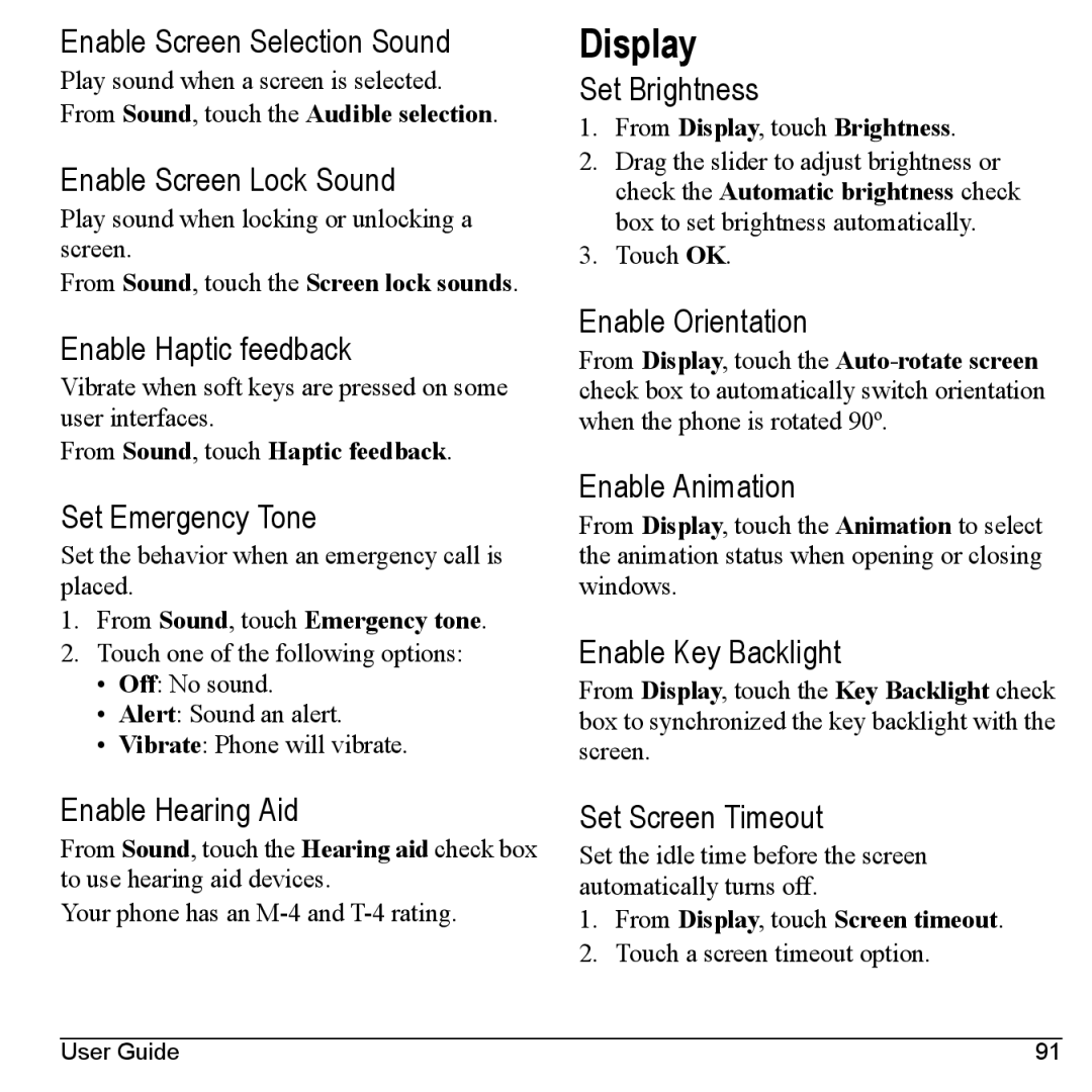 Kyocera M6000 manual Display 