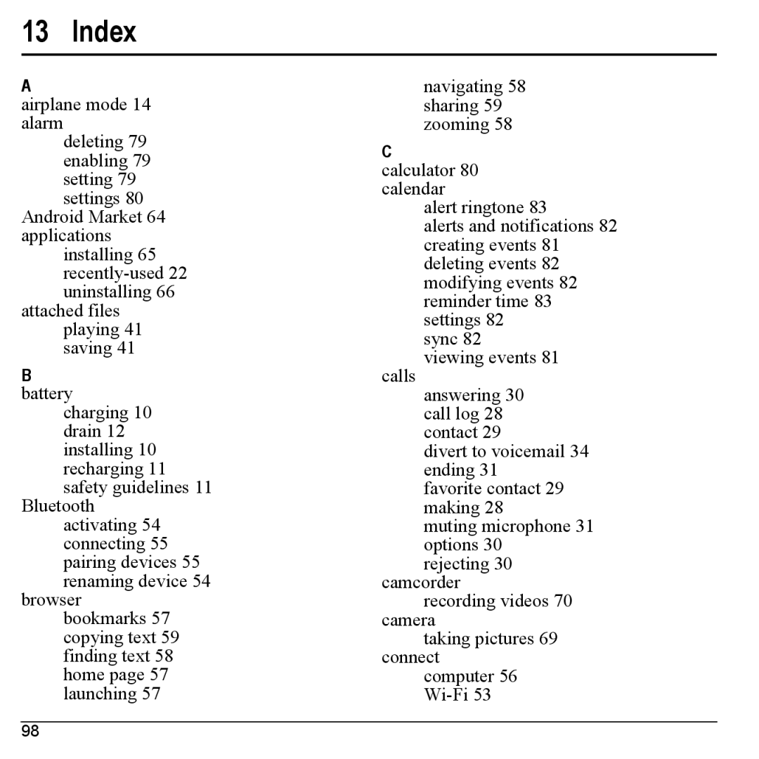 Kyocera M6000 manual Index 