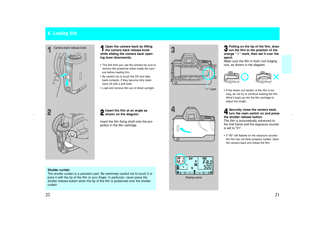 Kyocera NX instruction manual Loading film 