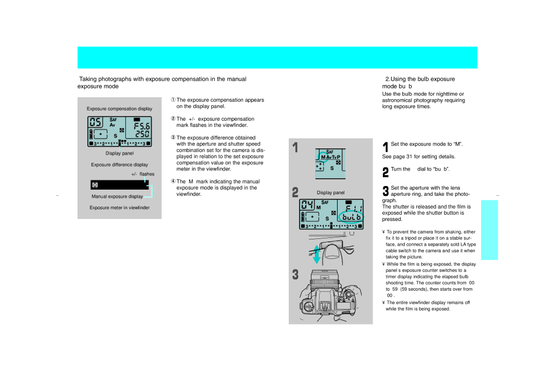 Kyocera NX Set the aperture with the lens, Graph, Shutter is released and the film is, Exposed while the shutter button is 