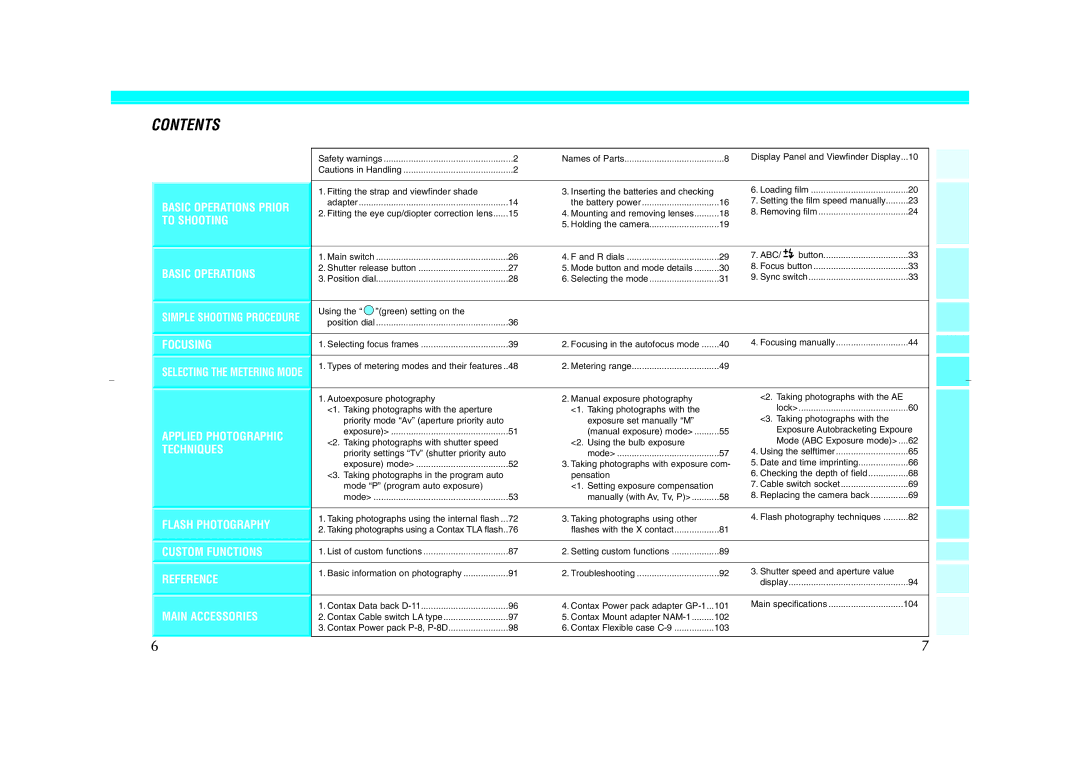 Kyocera NX instruction manual Contents 