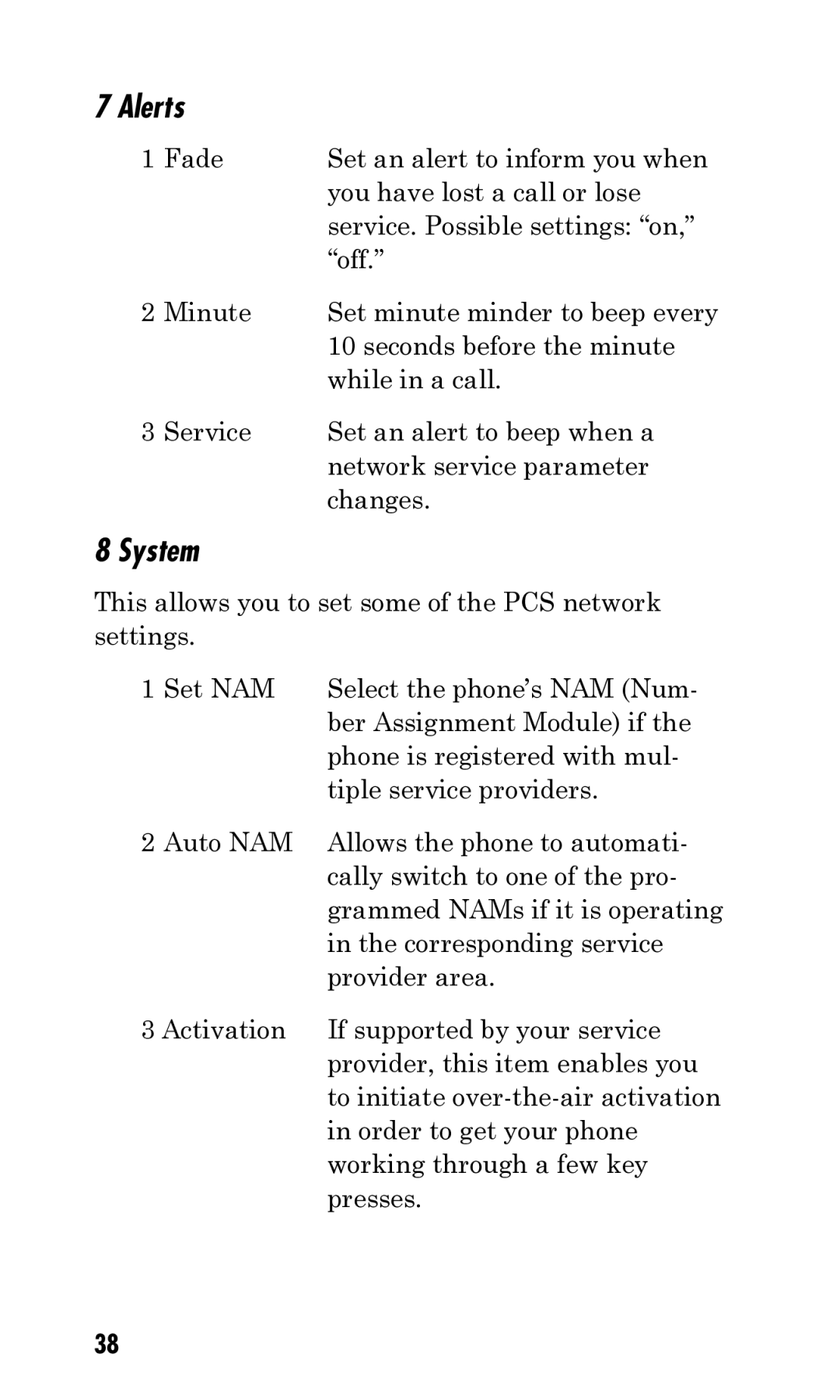 Kyocera Q Phone manual Alerts, System 