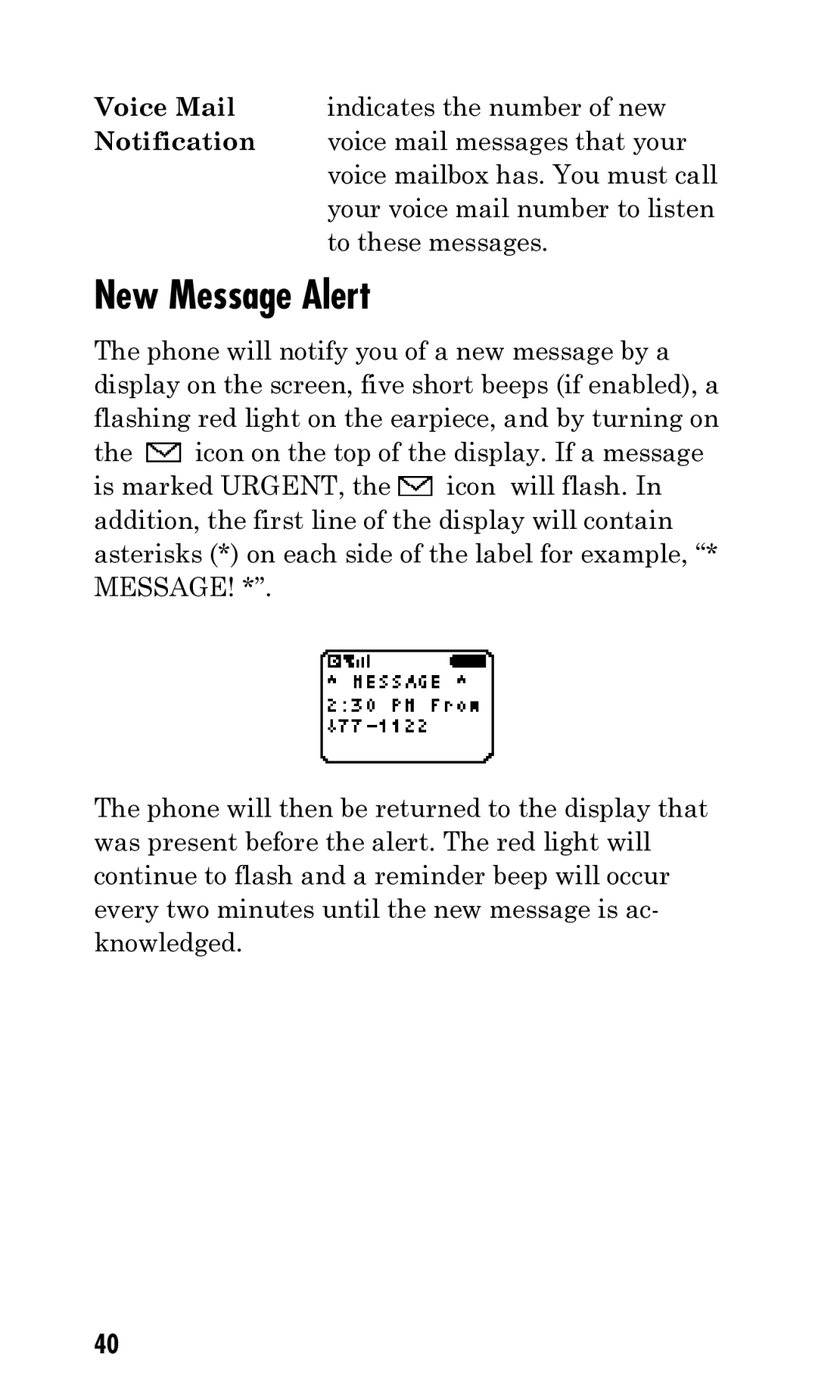 Kyocera Q Phone manual New Message Alert 