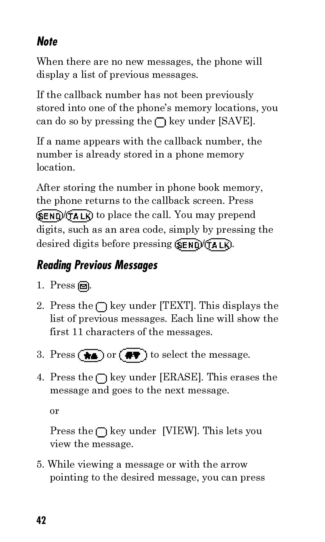 Kyocera Q Phone manual Reading Previous Messages 