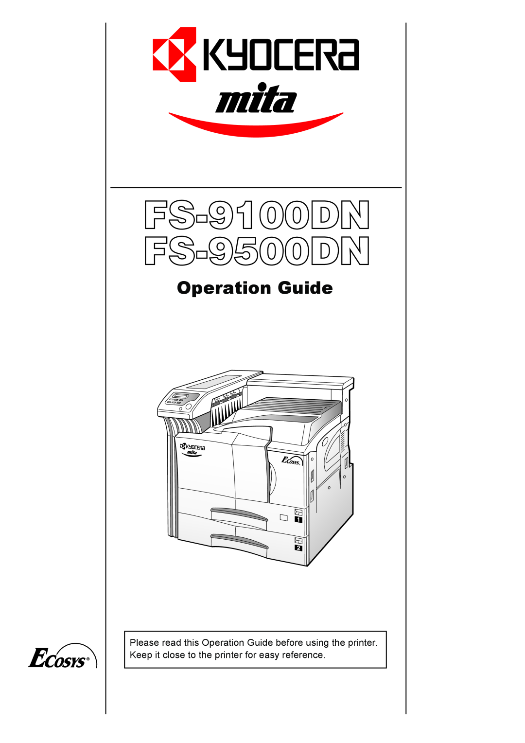 Kyocera S-9100DN manual Operation Guide 
