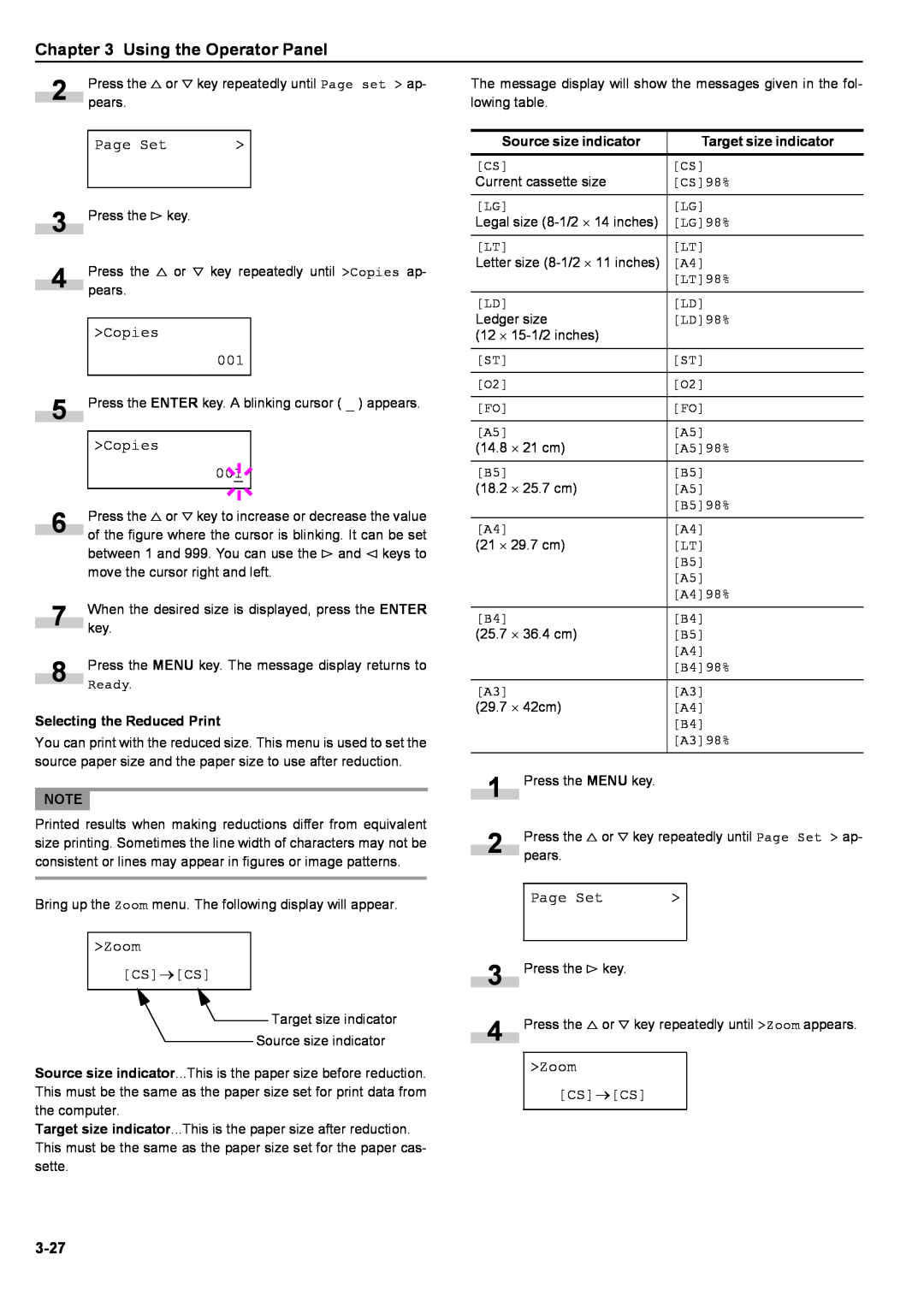 Kyocera S-9100DN manual Page Set 