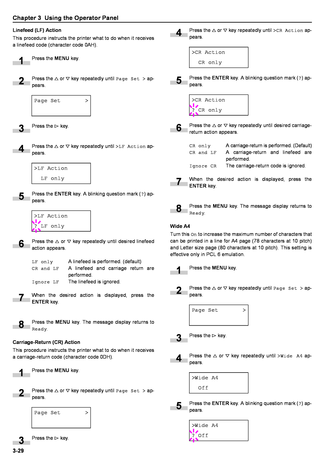 Kyocera S-9100DN manual Page Set 