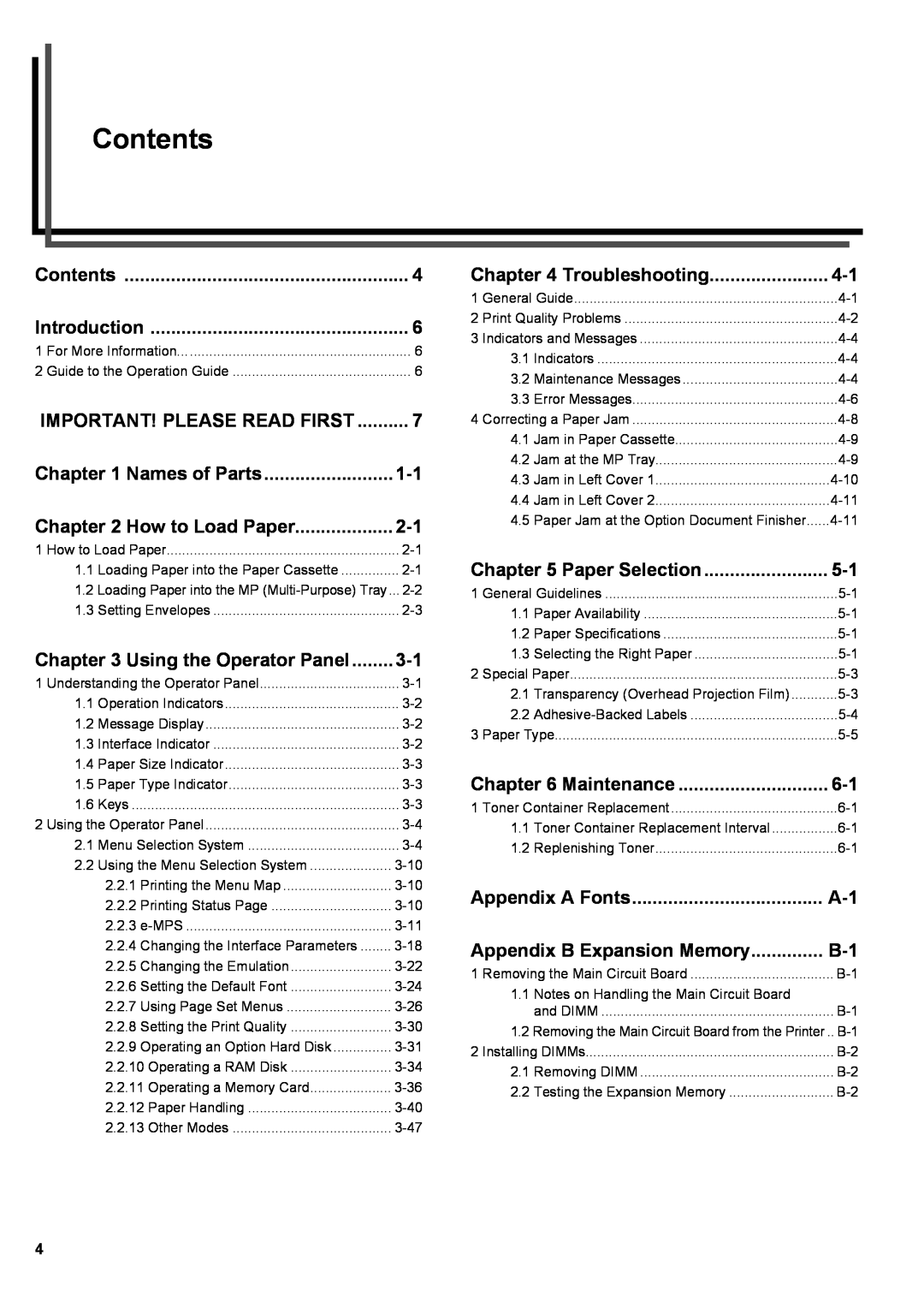 Kyocera S-9100DN manual Contents 