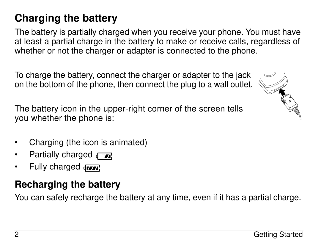 Kyocera S14 manual Charging the battery, Recharging the battery 