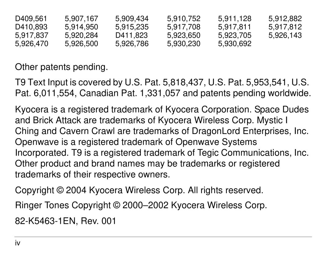 Kyocera S14 manual 