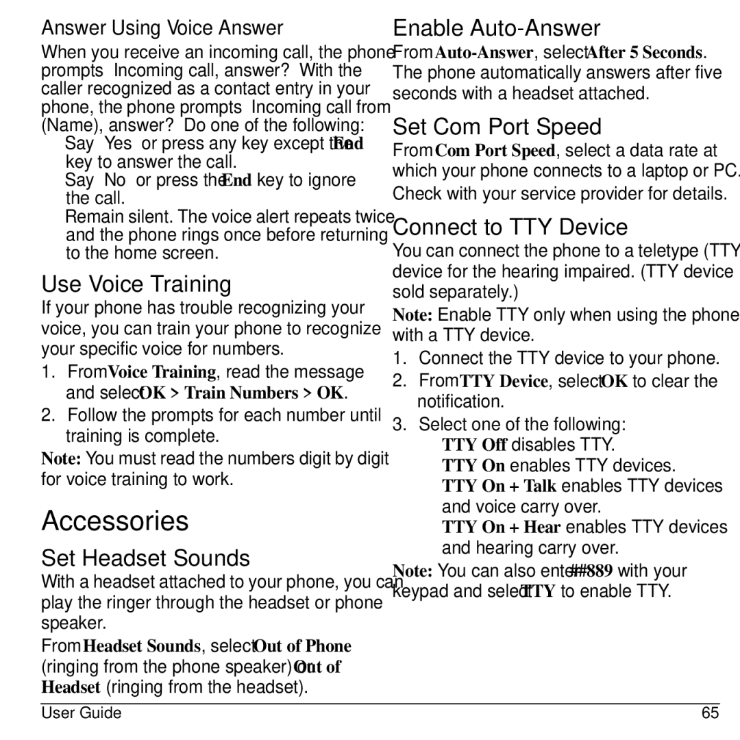 Kyocera S2300 manual Accessories 