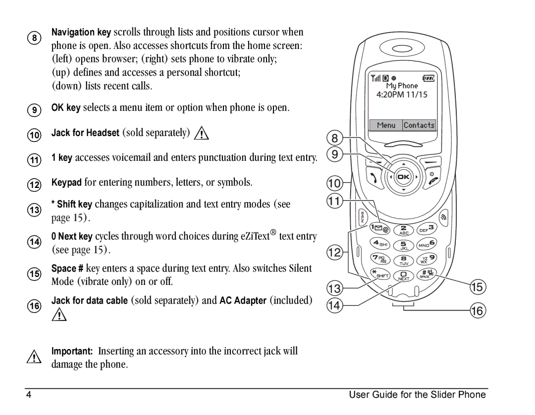 Kyocera SE47 manual Keypad=Ñçê=ÉåíÉêáåÖ=åìãÄÉêëI=äÉííÉêëI=çê=ëóãÄçäëK, User Guide for the Slider Phone 