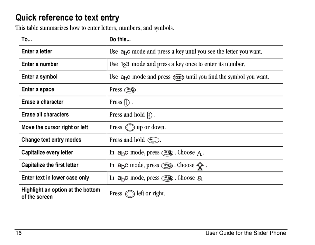 Kyocera SE47 manual Quick reference to text entry, RëÉ=, Få= 