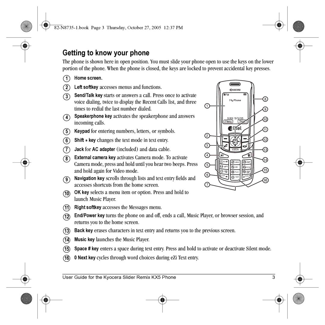 Kyocera SE47 manual Getting to know your phone, Left softkey accesses menus and functions, Home screen 