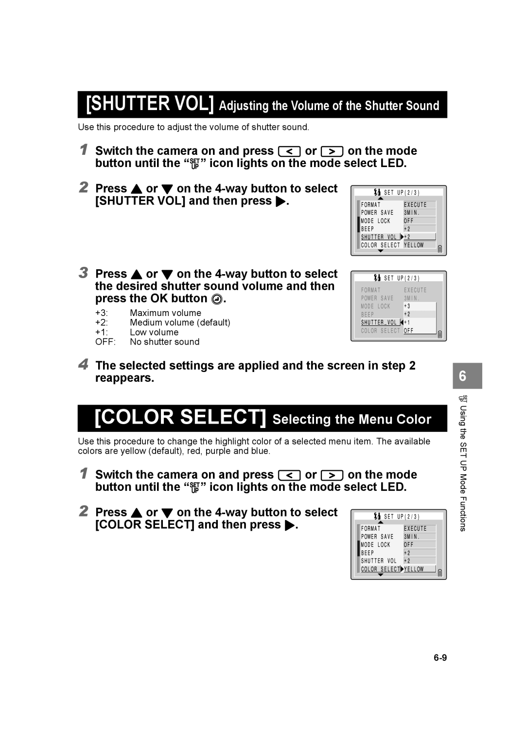 Kyocera SL300R manual Color Select Selecting the Menu Color 