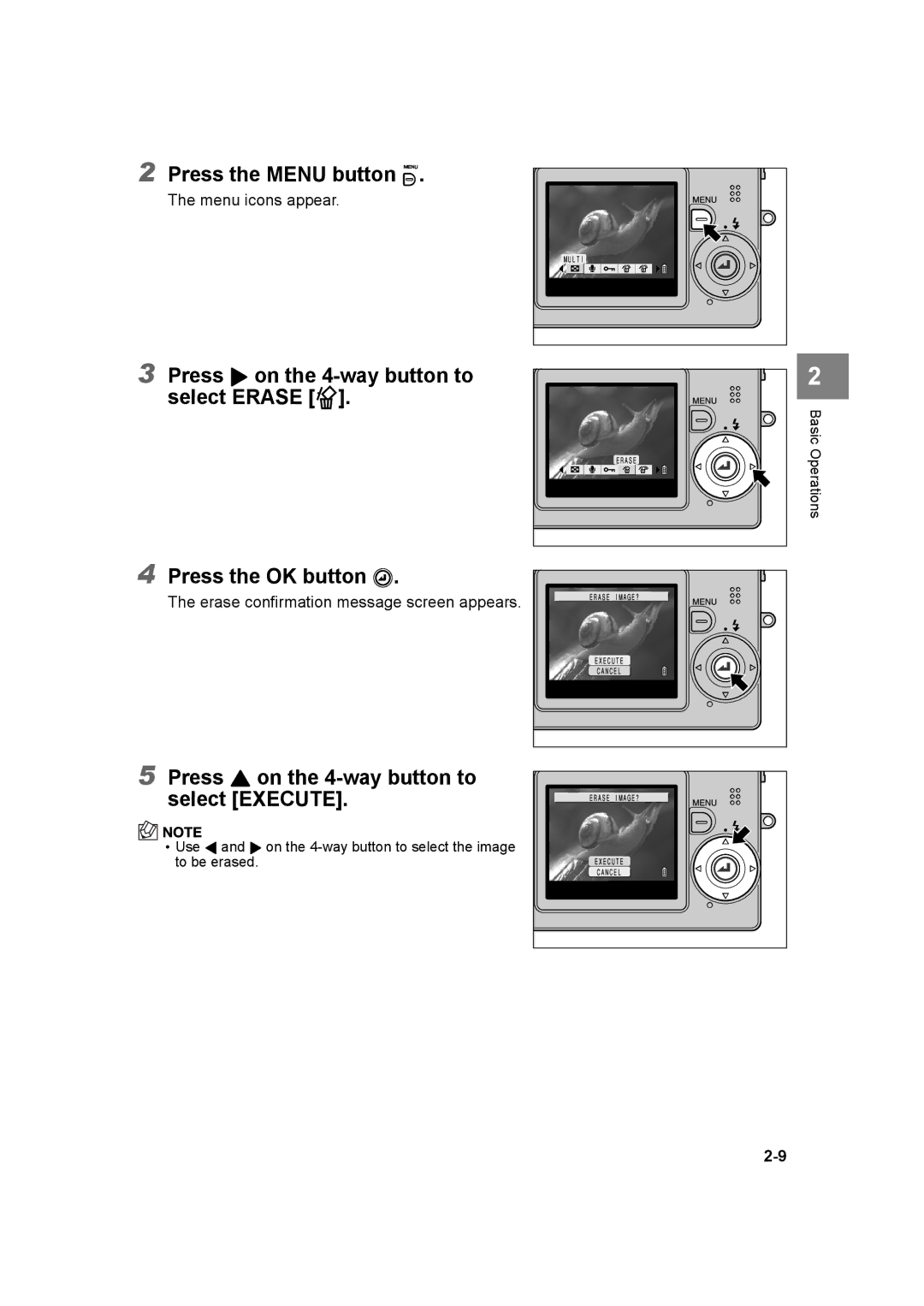 Kyocera SL300R manual Press the Menu button K, Press U on the 4-way button to select Execute 