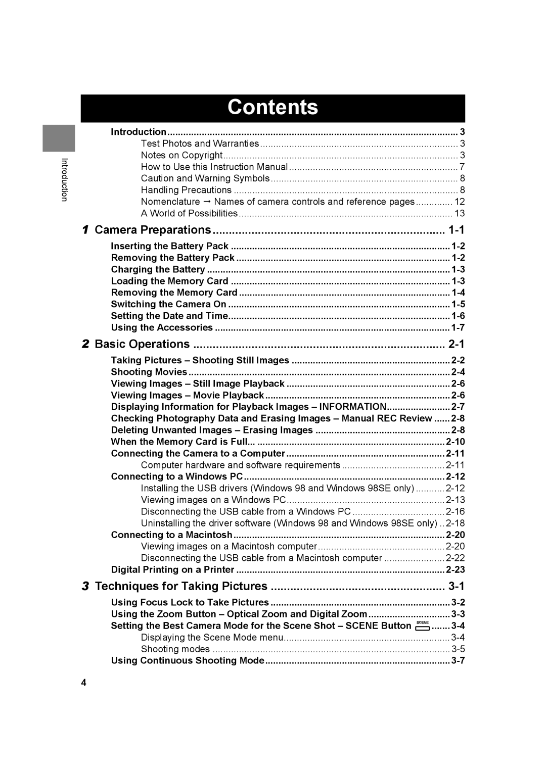 Kyocera SL300R manual Contents 