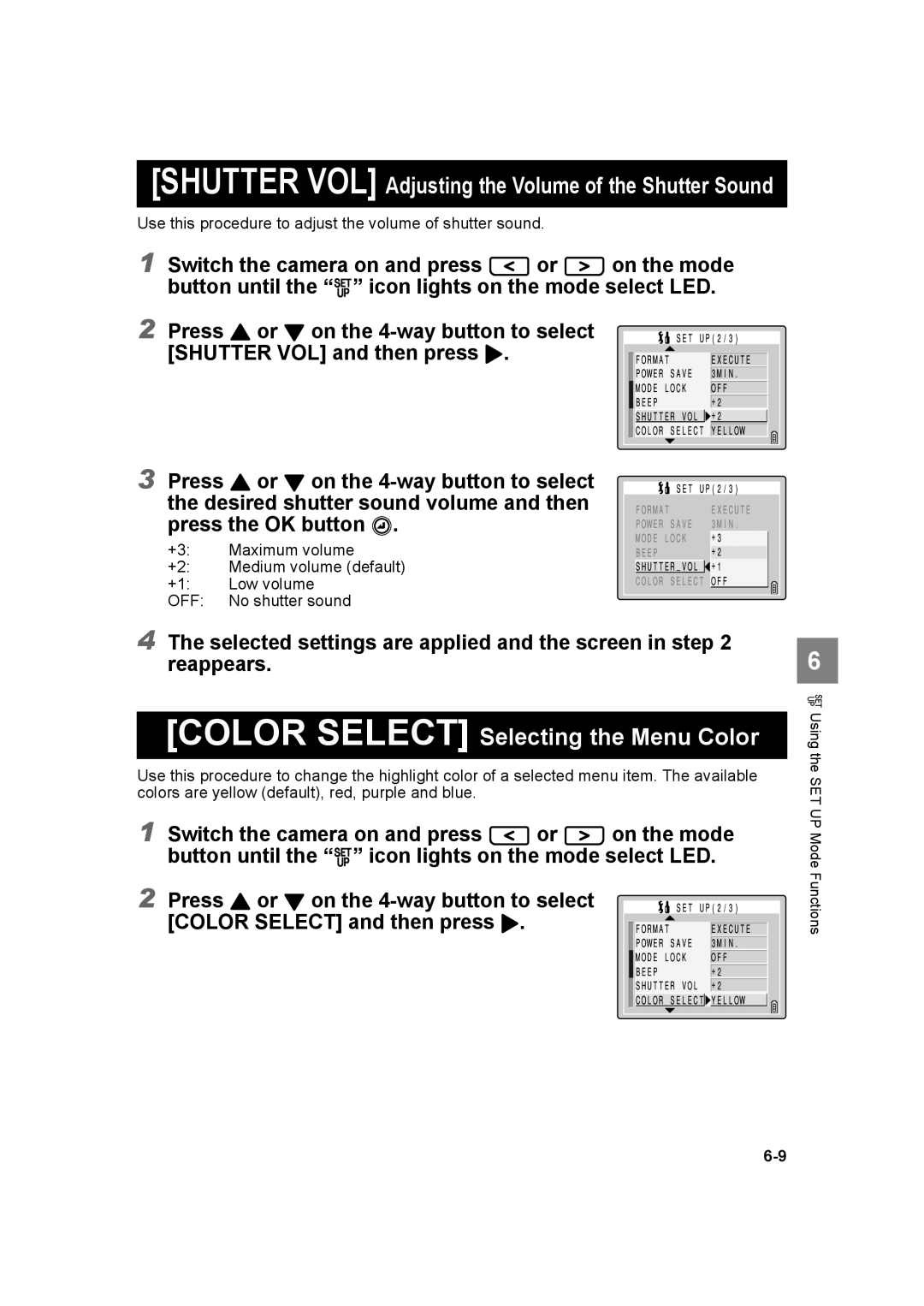 Kyocera SL300RT manual Color Select Selecting the Menu Color 