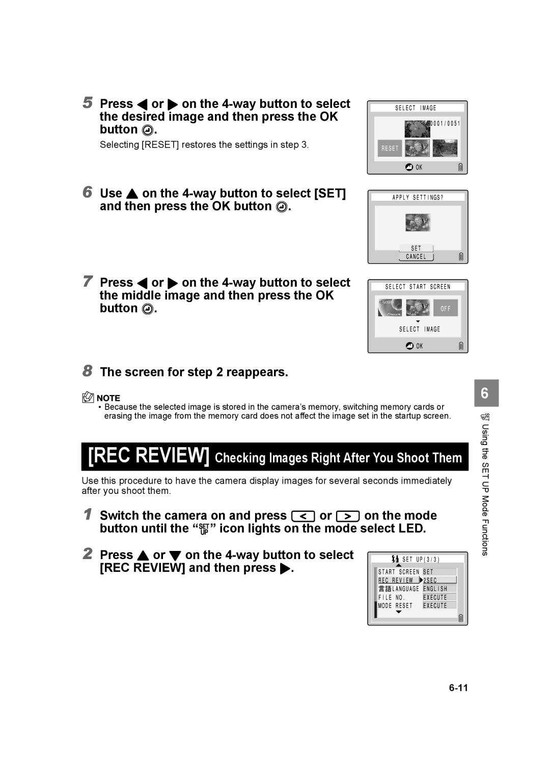 Kyocera SL300RT manual REC Review Checking Images Right After You Shoot Them 